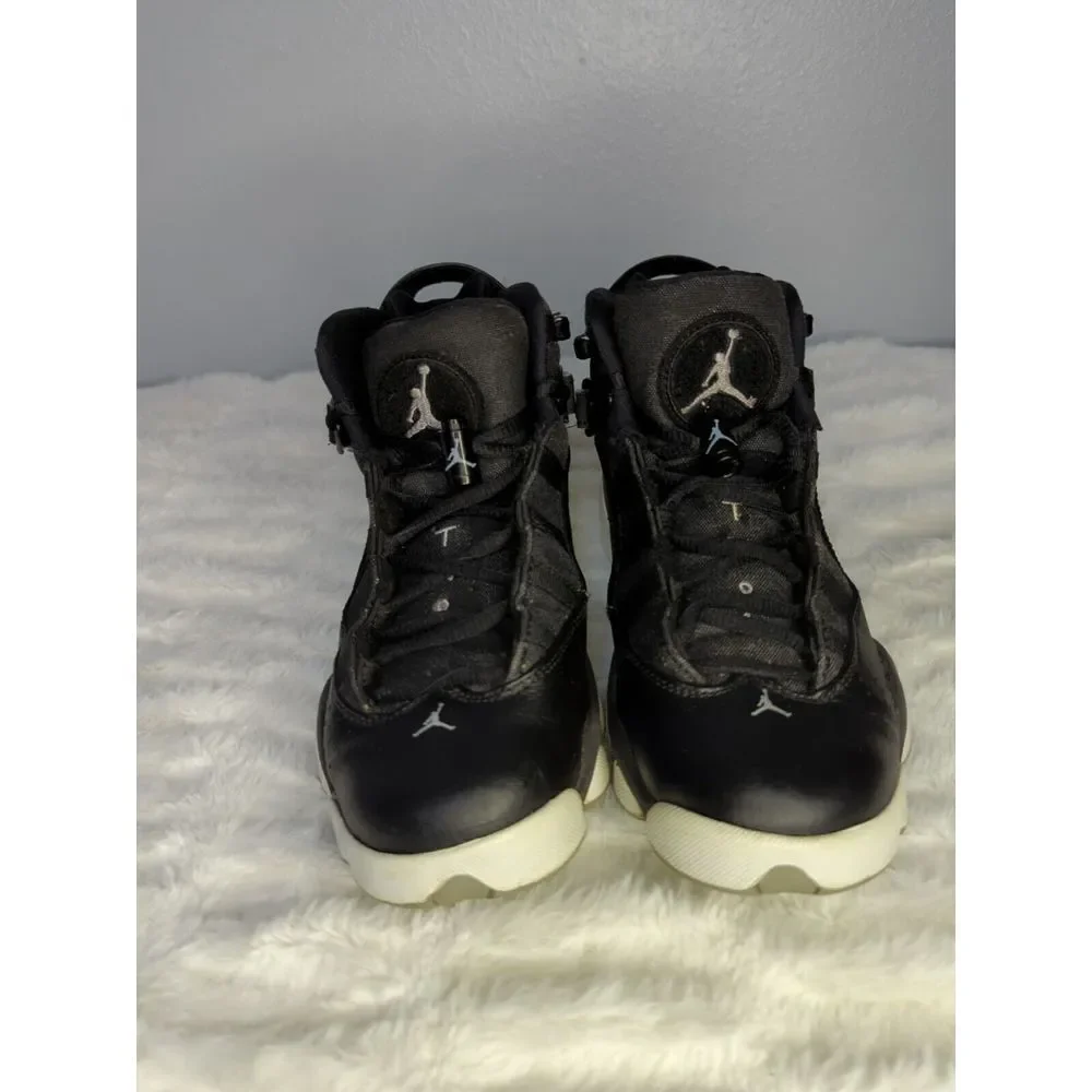 Nike Jordan‎ Jr 6 Rings Sneakers Black/Matte Silver-White 323419-021. Size 6.5Y